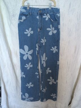 Women’s Blue Floral Print Jeans